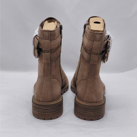 Vince Camuto Fawdry Tan Suede Combat Boots Women’s 6.5M Moto Lug Sole Fall Biker - Picture 6 of 13